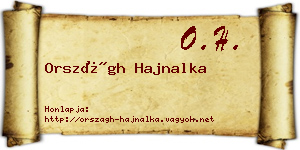 Országh Hajnalka névjegykártya